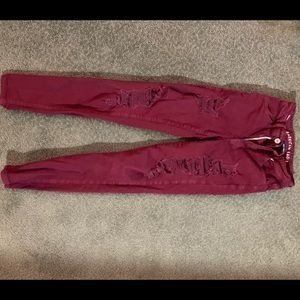 Hi rise American eagle red jeans